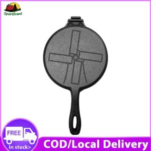 【Free Shipping】 Cast Iron Waffle Maker Pan Non-Stick Waffle Iron Round Waffle Cake Maker for Stovetop Or Grill