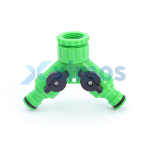 Xximos 3/4 Hose To Faucet Connector 2 Way Garden Hose Splitter Garden Tool Quick Turn Off Tap