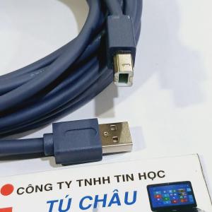 Cáp máy in dài 5m / Chuẩn cáp máy in USB 2.0 (King master màu Nâu hoặc Xanh)