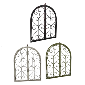Romantics Metal Wall Hanging Vintage False Window Frame Art With Arched Design For Bedroom Courtyards Decoration