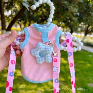 2026 Upgrade Dopamine Waffle Pet Clothes Breathable Star 3D Design Anti Shedding with Leash for Dogs & Cats