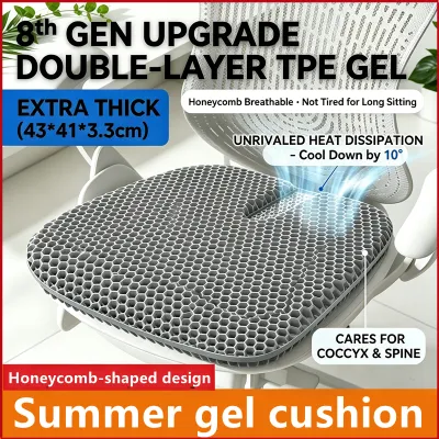 Summer Breathable Ice Gel Seat Cushion Cooling Support Pad for Office Chair Car and Home