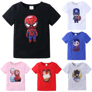 Top Picks for Kids Boy Short Sleeve T-shirts: Cartoon Marvel Captain America Superhero Tops & Disney Frozen Design Tees