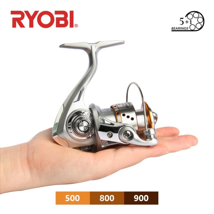 RYOBI Fishing Reel 500 800 1000 Fishing Spinning Reel 3+1BB gear ratio  5.2:1 max drag 3kg Saltwater Reels Fishing wheels Coils