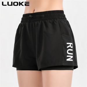 Luoke Sports Shorts Women Loose High-waisted Buttocks Tight-fitting Outer Wear Yoga Pants Running Anti-light Fast-drying Fitness Pants Running Shorts for Women