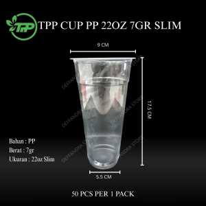 Gelas plastik tpp 22oZ slim 7gr