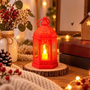 DFYER56 Flameless Christmas LED Candle Light Retro Warm Light Mini Square Night Lights Creative Halloween LED Atmosphere Lamp Wedding