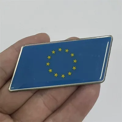 Tem nhôm logo 3D hình cờ các Quốc gia - bề mặt phủ Epoxy bóng loáng - Dán trang trí ô tô xe máy laptop