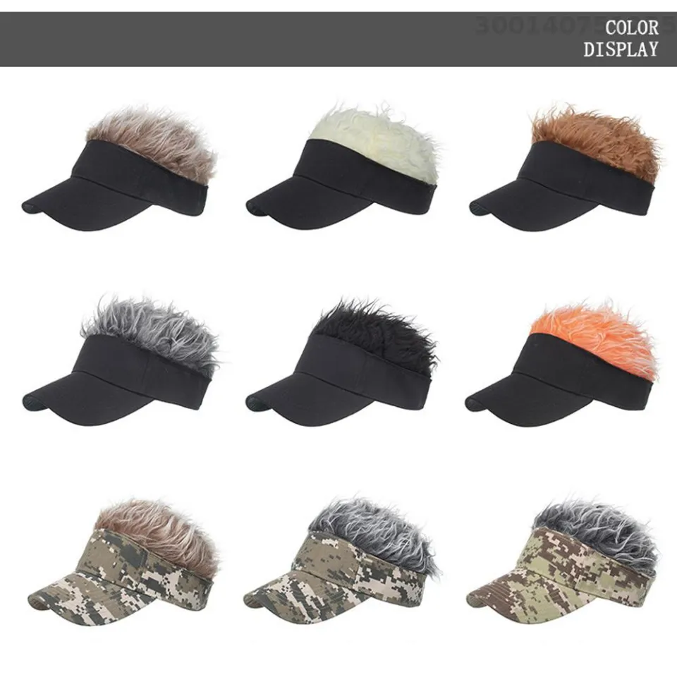 Wig Baseball Cap Funny Wig SunVisor Hat Short Fake Hair Cap for Men Adults  Bald People