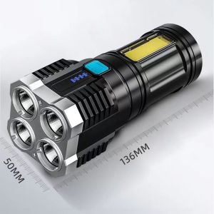 ( MY ACC ) Senter LED 4 Mata Super Terang / Senter Cas LED