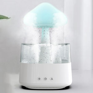 Modern Mushroom Rain Air Humidifier with Night Light and Essential Oil Diffuser for Home Decor