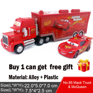 2 ชิ้น/ล็อต Cars Lightning McQueen กษัตริย์มาร์ครถบรรทุกโลหะผสมหล่อขึ้นรูป 1:55 รถของเล่นโมเดลสำหรับของขวัญเด็ก