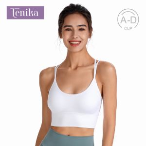 TENIKA สปอร์ตบรา ไร้โครง ดูดซับเหงื่อ ระบายอากาศ ฟองน้ำถอดได้บางเฉียบ 0.6 ซม เนื้อผ้ายืดหยุ่นสูง เสื้อชั้นใน -006