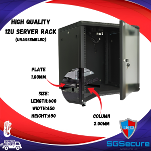 TC-12U-600 / 12u Server Rack/Wall-Mount Network Cabinet (UNASSEMBLED/450x650x600) With Server Tray