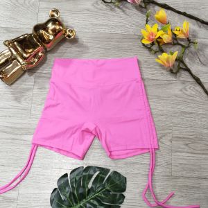 Quần đùi nữ tập gym yoga aerobic thể thao dây rút cạp chéo chun mông chất liệu thun poly thoáng mát BINSPORTS Q161