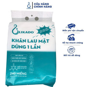 Khăn lau mặt dùng 1 lần spa dạng rút túi lớn 240 TỜ LIKADO kích thước (20x20cm)(1 túi)