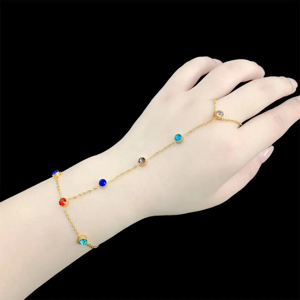 Creative Tiny Link Chain Bracelet Finger Ring for Women Gold Color  Connecting Hand Harness Summer Aesthetic Jewelry Wholesales - AliExpress