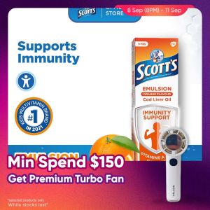 SCOTTS Emulsion Cod Liver Oil with Vitamin A D & Calcium for Children Support Immunity Orange 400ml