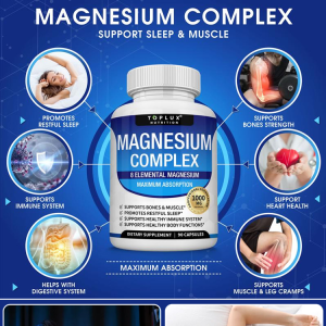 Magnesium Glycinate Complex Capsules for All Year Round  Suitable for Adults  Athletes  and Nutritionally Deficient Individuals  Supports Muscle and Bone Health