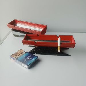 Asbak Rokok Anti Bakar Steel / Asbak Bambu Dan Kayu Unik Persegi Panjang