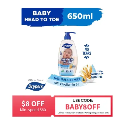 Drypers Baby Head To Toe Oat 650ML