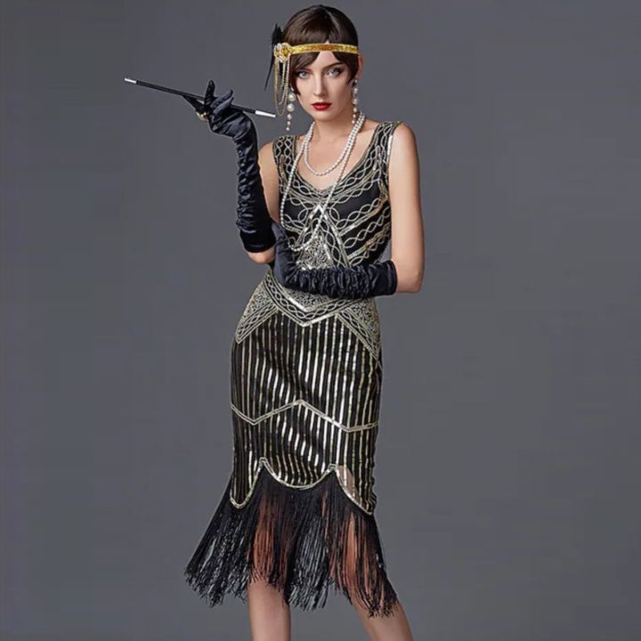 Sidaimi S-3XL Women's Fashion 1920s Flapper Dress Vintage