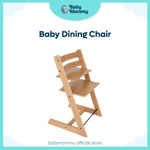 Babymommy👶Premium Oak Wood High Chair Baby Growth Chair Wooden Dining High Chair Multipurpose Adjustable Toddle Chair Kerusi Bayi