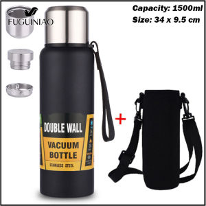 FUGUINIAO 1500ML Stainless Steel Thermos Portable Vacuum Flask Insulated Tumbler Thermo Bottle