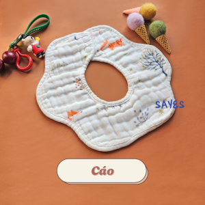 Yếm tròn vải xô 8 lớp siêu thấm hút yếm sữa yếm dãi sợi bông cho bé
