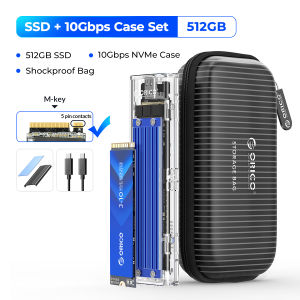 ORICO M2 SSD Case NVME SSD Enclosure M.2 to USB Type C Transparent Hard Drive Enclosure for NVME PCIE NGFF SATA M/B Key SSD Disk