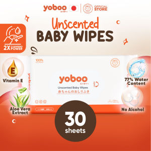 Yoboo Fragrance-Free Baby Wipes 80 Sheets x 5 Packs  | Alcohol-Free I  Gentle for Sensitive Skin | FDA Approved
