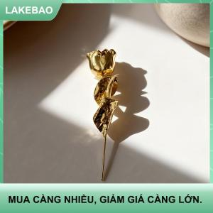 【LAKEBAO】 Cao cấp màu vàng hoa hồng Trâm phù hợp với huy hiệu Áo thời trang đồ trang sức ve áo pins đối với phụ nữ và nam giới Quà Tặng phụ kiện