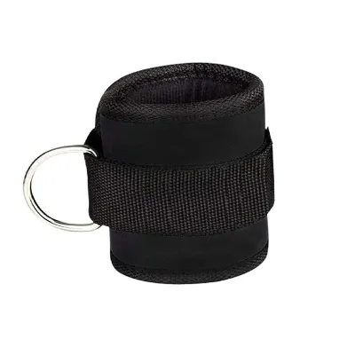Adjustable Ankle Strap Gym Black Gym Weight Lifting Cable Ankle Strap For Glute Exercises
