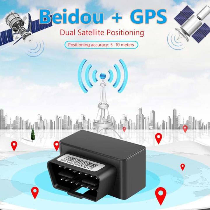 Mini GPS Tracker 16PIN OBD2 Plug Car Anti-theft Tracker OBD II GSM GPS ...