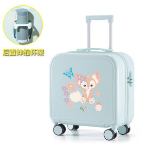 กระเป๋าเดินทางขนาดเล็ก18นิ้วสำหรับเดินทางของผู้หญิงมีล้อเงียบกระเป๋ากระเป๋าเดินทางกลิ้งได้แบบเข็นล็อครหัส Gratis Ongkir