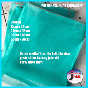 Waring jaring Kasa hijau wadah media filter untuk pasir silica bio ring bio ball karang jahe berbagai macam ukuran siap pakai