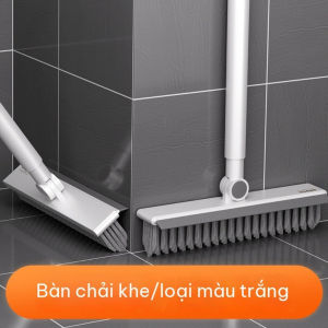 Bàn chải chà gạch phòng tắm bàn chải cán dài bàn chải chà tường lông cứng có gạt nước.