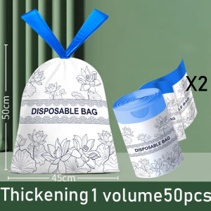 SG[READY STOCK] Household thickened garbage bag drawstring Extra thick garbage bag/Garbage bag/plastic bag/Fragrance garbage bag/trash can 1roll50pcs Fragrance tear-free garbage bag 香氛免撕垃圾袋