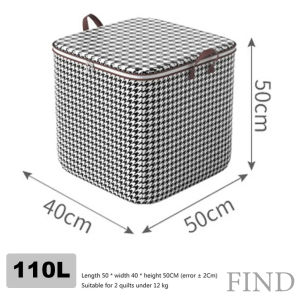 FINDLarge Storage Bag Organizer for Clothes Big Basket Laundry With Cover Foldable Storage Box Organizer