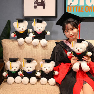 JOJO CASTLE 35cm Doctors Clothing Teddy Bear Doll Plush Toy Small Sitting Bear Doll Boys Girls Students Graduation Gift 毕业玩偶
