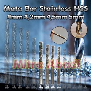 Mata Bor Stainless Steel HSS 4mm 42mm 45mm 5mm