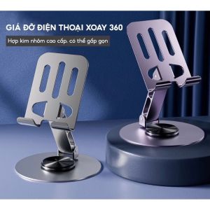 Kệ điện thoại giá đỡ điện thoại máy tính bảng xoay 360 độ bằng thép ko gỉ gấp gọn tiện lợi
