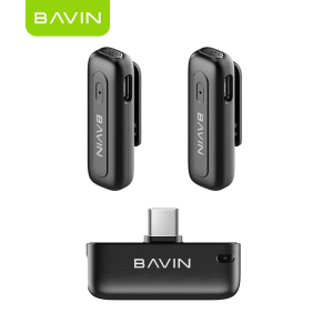 BAVIN MP106 2-in-1 Wireless Lavalier Microphone Type-C w/ Noise Reduction & 360° Sound Pick-Up For Vlogging & Streaming