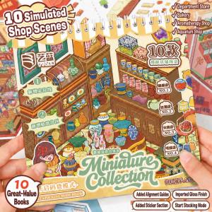 [Local Delivery]Yilan 5.0 MiniatureScene Collection: DIY Stickers for SceneryCreation 3D Miniature House HandmadeStickers for DIY Journals . 5.0 Collection with 10Simulated Shop Scenes