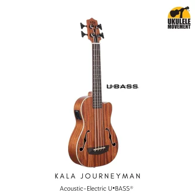 Kala Journeyman Acoustic-Electric Fretted Ukulele Bass (Ubass) with F-holes