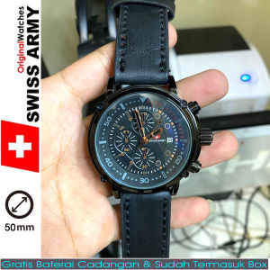 Jam Tangan Pria Swiss Army Chrono Strap Kulit Model Terbaru