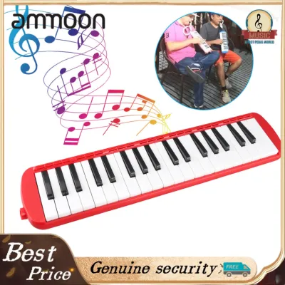 ammoon Irfora 37 Keys Melodica Musical Instrument for Beginners with Durable ABS Material and Black and White Keys for Home Practice (Red)