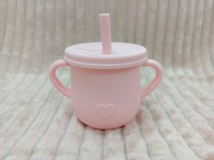 Toddler Silicone Feeding Drinking Cup with Straw (No BPA)