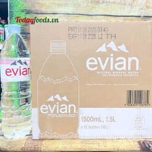 Nước khoáng thiên nhiên Evian 1.5L (thùng 12 chai)| Nhập khẩu Pháp