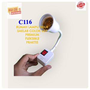 C116 100% ORIGINAL Saklar Broco Lampu Hias Adapter ORI 100% Ekstensi Bohlam E27 EU Plug 20cm Fleksibel pencahayaan Fitting fiting port standar colokan stop kontak Leher ektension flexible pencahayaan stop kontak swith on off mematikan bohlam Socket listri